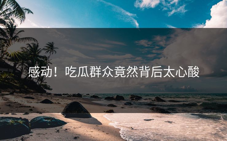 感动！吃瓜群众竟然背后太心酸  第1张