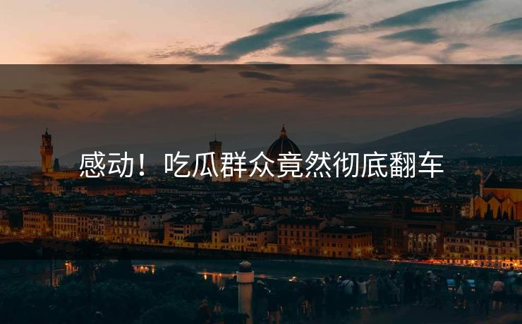 感动！吃瓜群众竟然彻底翻车