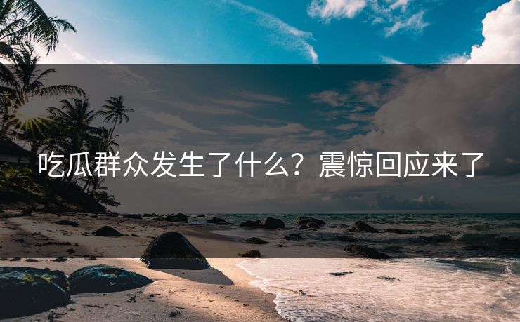 吃瓜群众发生了什么？震惊回应来了  第1张