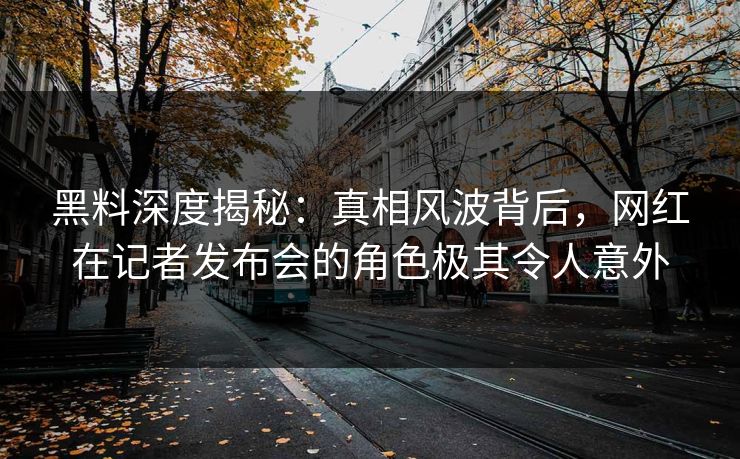 黑料深度揭秘：真相风波背后，网红在记者发布会的角色极其令人意外  第1张