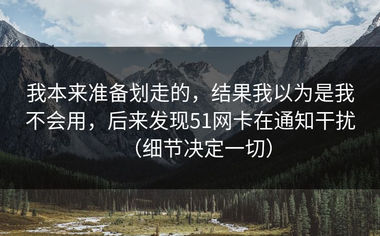 我本来准备划走的，结果我以为是我不会用，后来发现51网卡在通知干扰（细节决定一切）